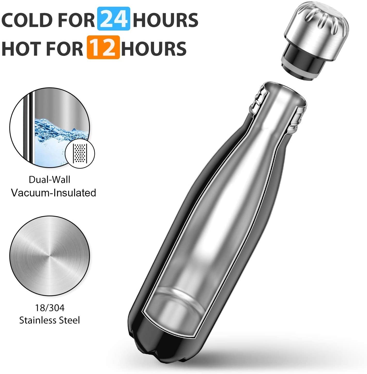 10 Stars American CEO 17oz Stainless Steel Water Bottle