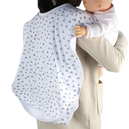 Baby Burp Cloth Double Shoulder Burp Bib Organic Cotton Large 35”x22” Triple Layer Thick Soft and Extra Absorbent Towels Burping Rags for Newborns Shower Gift for Boys and Girls Grey White