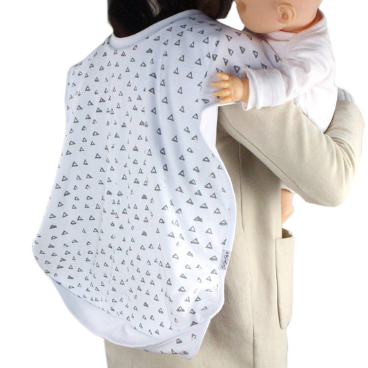 Baby Burp Cloth Double Shoulder Burp Bib Organic Cotton Large 35”x22” Triple Layer Thick Soft and Extra Absorbent Towels Burping Rags for Newborns Shower Gift for Boys and Girls Grey White