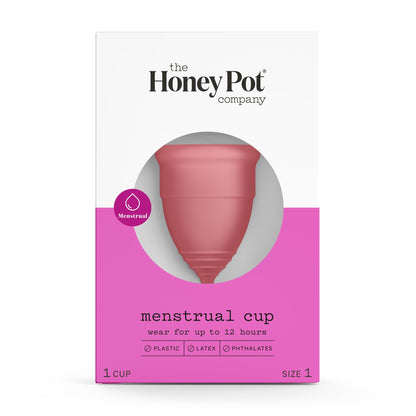 The Honey Pot Company - Menstrual Cup - 12 Hour Reusable Protection for Periods - Natural Feminine Hygiene Products - Size 1