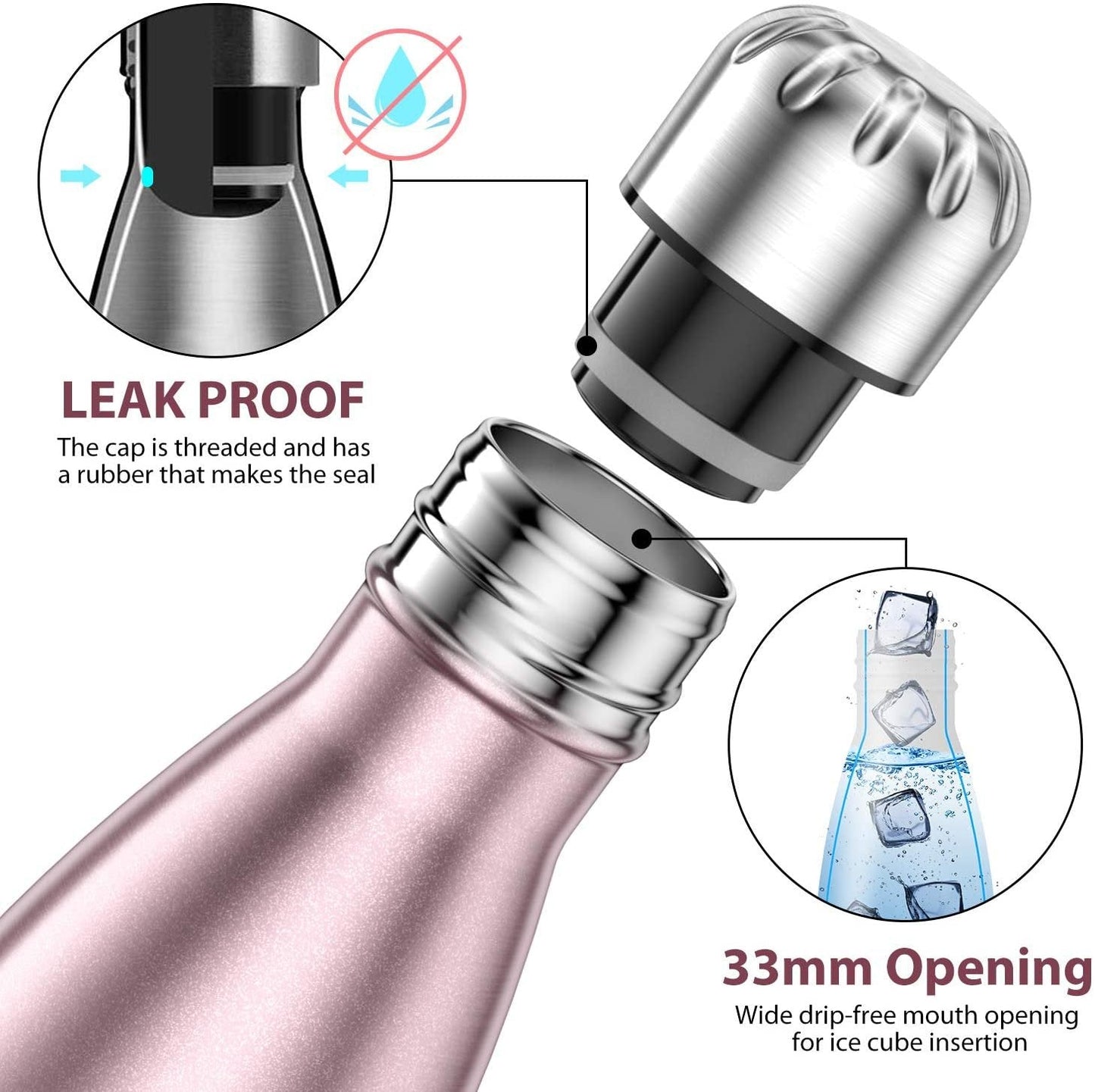 10 Stars American CEO 17oz Stainless Steel Water Bottle